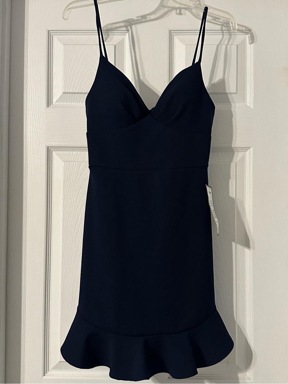 B. Darlin Navy Sleeveless Mini Dress with Spaghetti Straps from Macy’s